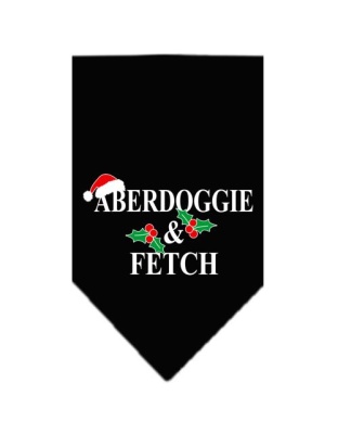 Aberdoggie Christmas Screen Print Bandana Black Large