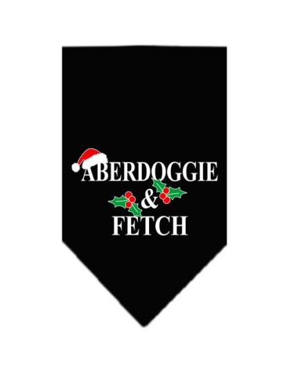 Aberdoggie Christmas Screen Print Bandana Black Large