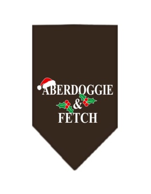 Aberdoggie Christmas Screen Print Bandana Cocoa Large