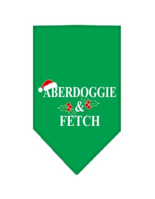 Aberdoggie Christmas Screen Print Bandana Emerald Green Large