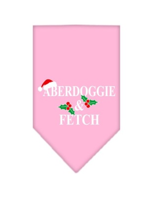 Aberdoggie Christmas Screen Print Bandana Light Pink Large