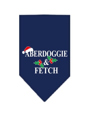 Aberdoggie Christmas Screen Print Bandana Navy Blue large