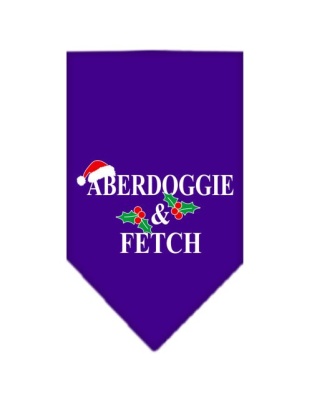 Aberdoggie Christmas Screen Print Bandana Purple Large