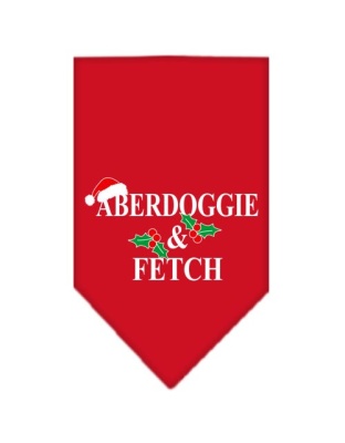 Aberdoggie Christmas Screen Print Bandana Red Large