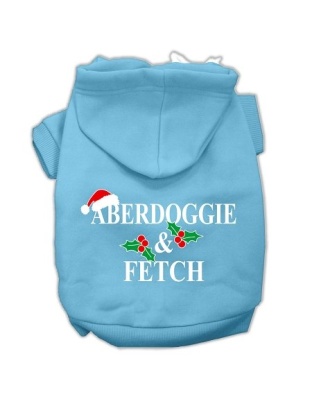 Aberdoggie Christmas Screen Print Pet Hoodies Baby Blue Size L