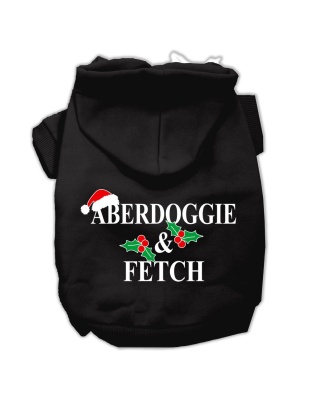 Aberdoggie Christmas Screen Print Pet Hoodies Black Size L