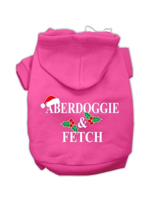 Aberdoggie Christmas Screen Print Pet Hoodies Bright Pink Size L