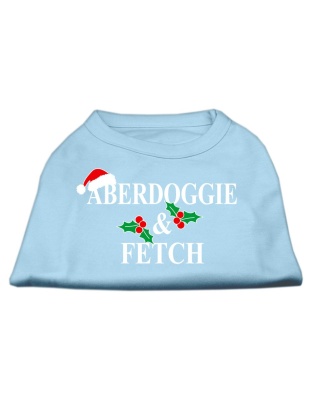 Aberdoggie Christmas Screen Print Shirt Baby Blue L