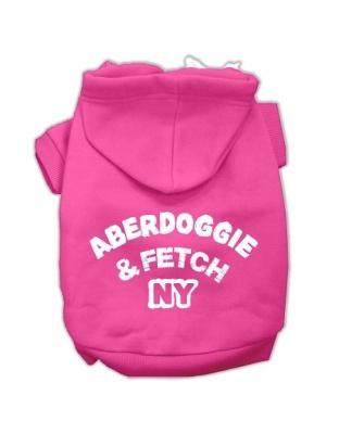 Aberdoggie NY Screenprint Pet Hoodies Bright Pink Size Lg