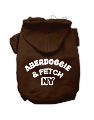 Aberdoggie NY Screenprint Pet Hoodies Brown Size Lg