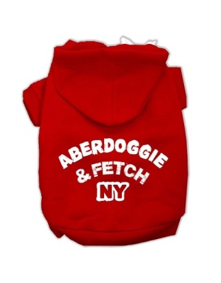 Aberdoggie NY Screenprint Pet Hoodies Red Size Lg