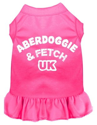 Aberdoggie UK Screen Print Dress Bright Pink 4X (22)