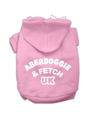 Aberdoggie UK Screenprint Pet Hoodies Light Pink Size Lg