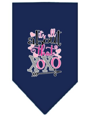 All About that XOXO Screen Print Bandana Navy Blue large