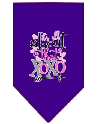 All About that XOXO Screen Print Bandana Purple Large