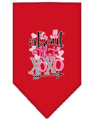 All About that XOXO Screen Print Bandana Red Large
