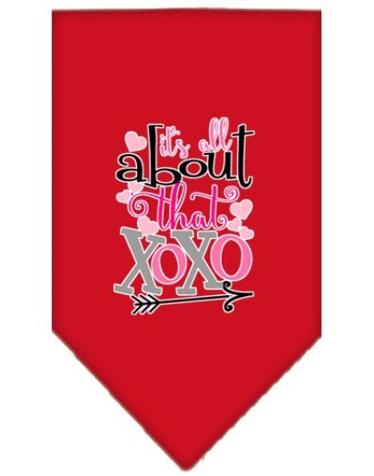 All About that XOXO Screen Print Bandana Red Large