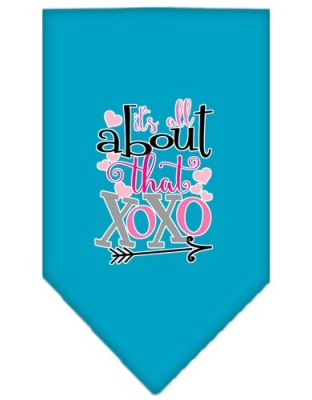 All About that XOXO Screen Print Bandana Turquoise Large