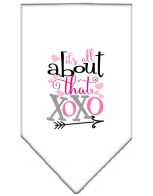 All About that XOXO Screen Print Bandana White Large