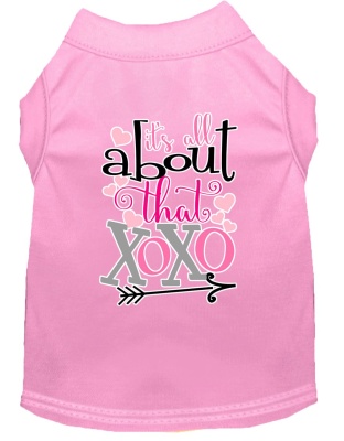 All about that XOXO Screen Print Dog Shirt Light Pink Lg