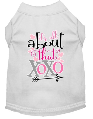 All about that XOXO Screen Print Dog Shirt White Lg