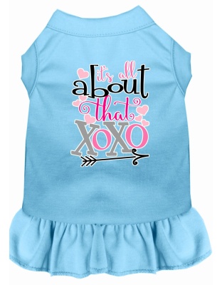 All about the XOXO Screen Print Dog Dress Baby Blue 4X
