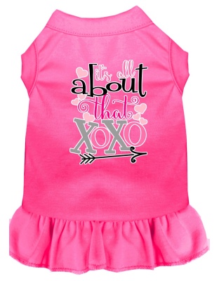 All about the XOXO Screen Print Dog Dress Bright Pink 4X