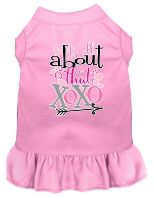 All about the XOXO Screen Print Dog Dress Light Pink 4X