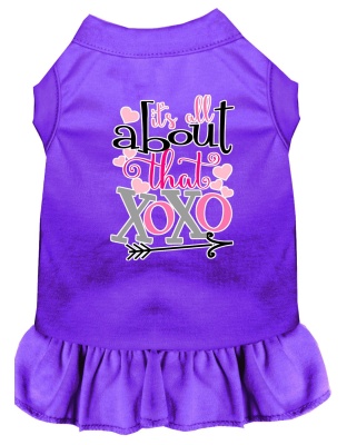 All about the XOXO Screen Print Dog Dress Purple 4X