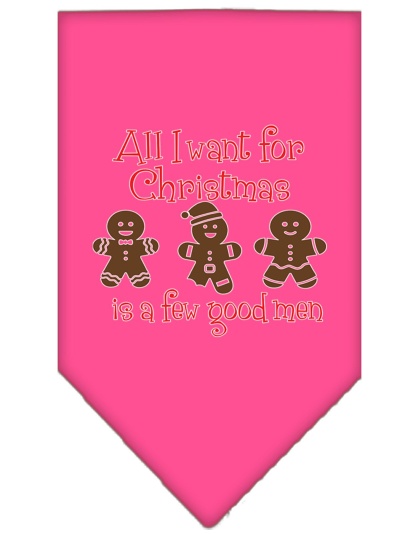 All I want is a Few Good Men Screen Print Bandana Bright Pink Large