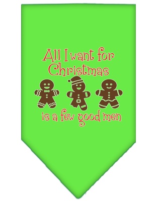 All I want is a Few Good Men Screen Print Bandana Lime Green Large