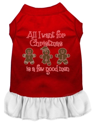 All I want is a Few Good Men Screen Print Dog Dress Red with White 4X