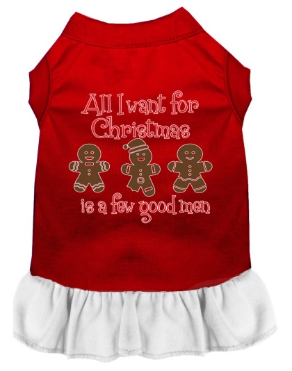 All I want is a Few Good Men Screen Print Dog Dress Red with White 4X
