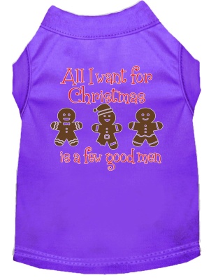 All I want is a Few Good Men Screen Print Dog Shirt Purple Lg