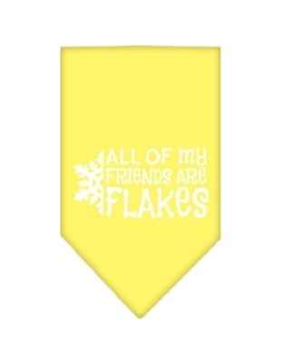 All my friends are Flakes Screen Print Bandana Yellow Large