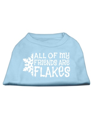 All my friends are Flakes Screen Print Shirt Baby Blue L