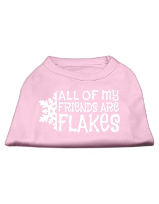 All my friends are Flakes Screen Print Shirt Light Pink L