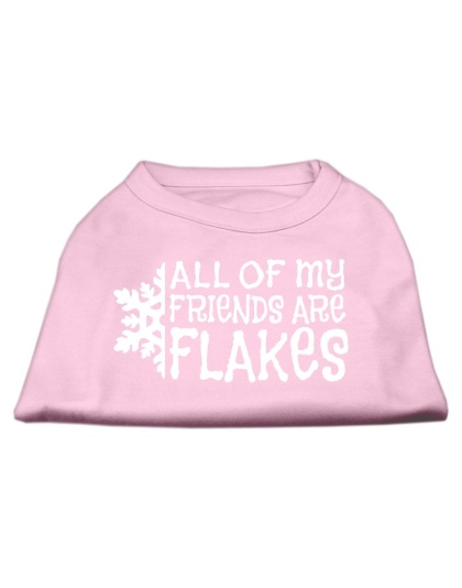 All my friends are Flakes Screen Print Shirt Light Pink L