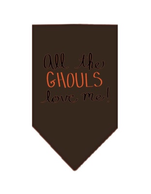 All the Ghouls Screen Print Bandana Brown Large