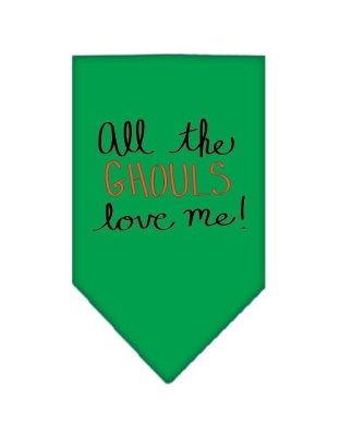 All the Ghouls Screen Print Bandana Emerald Green Large