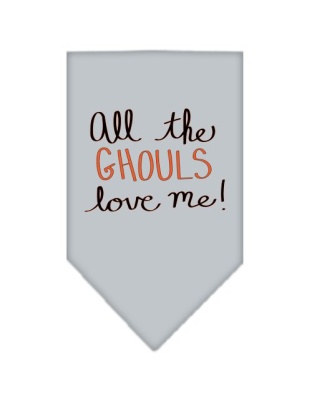 All the Ghouls Screen Print Bandana Grey Large