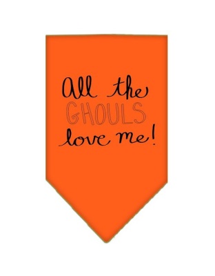 All the Ghouls Screen Print Bandana Orange Large