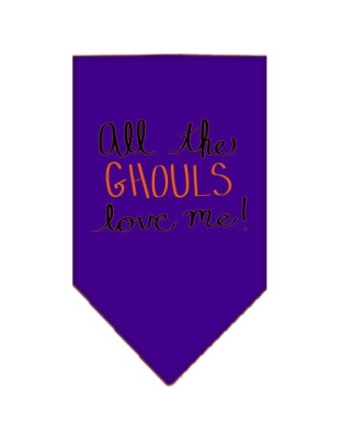 All the Ghouls Screen Print Bandana Purple Large