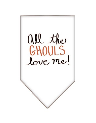 All the Ghouls Screen Print Bandana White Large
