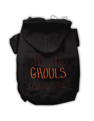 All the Ghouls Screenprint Dog Hoodie Black L