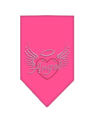 Angel Heart Rhinestone Bandana Bright Pink Large