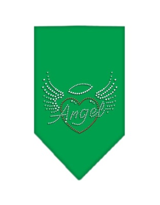 Angel Heart Rhinestone Bandana Emerald Green Large