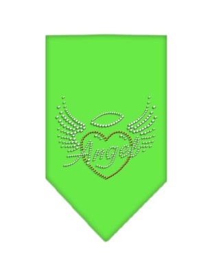 Angel Heart Rhinestone Bandana Lime Green Large