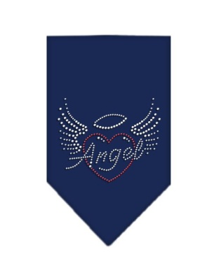 Angel Heart Rhinestone Bandana Navy Blue large