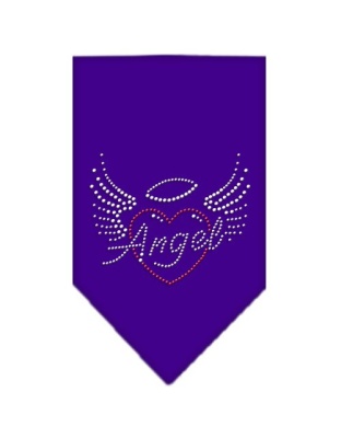 Angel Heart Rhinestone Bandana Purple Large